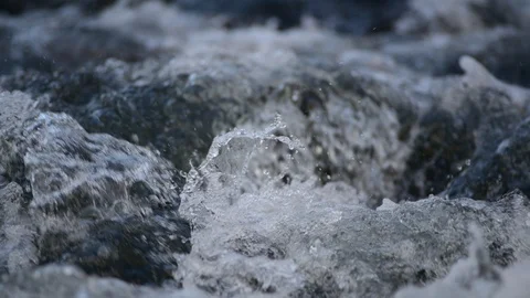 Small waterfall at the river mitterwasser Stock Footage 126506745