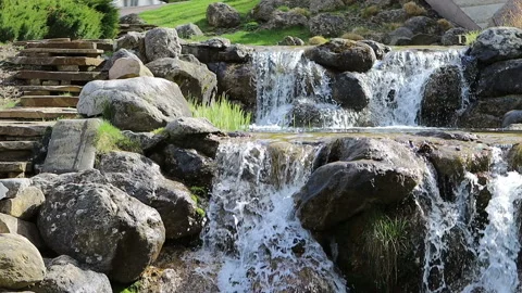 Small waterfall at river. Nice calming background. Stock Footage 153671144