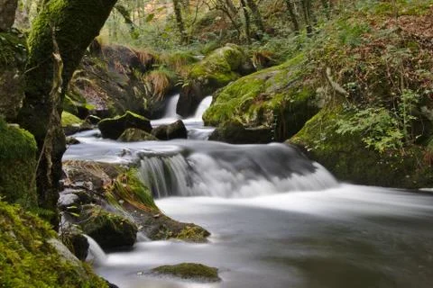 Small waterfall in river Stock Photos