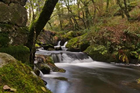 Small waterfall in river Stock Photos