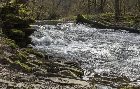 A small waterfall on a river Foto stock