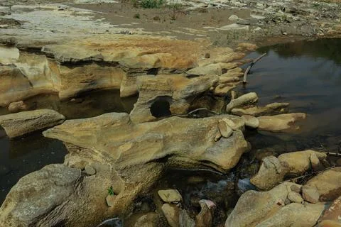 Small Waterfall in Rocky Stream Stock Photos