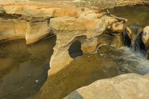 Small Waterfall in Rocky Stream Stock Photos