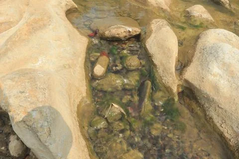 Small Waterfall in Rocky Stream Stock Photos