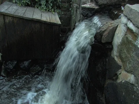 Small Waterfall Scene Stock Footage 128718834