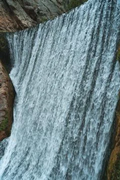 Small Waterfall side view in Spain during summer Stock Photos