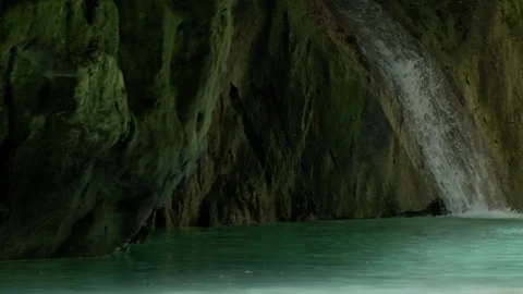 Small waterfall in slow motion. Stock Footage 158320003