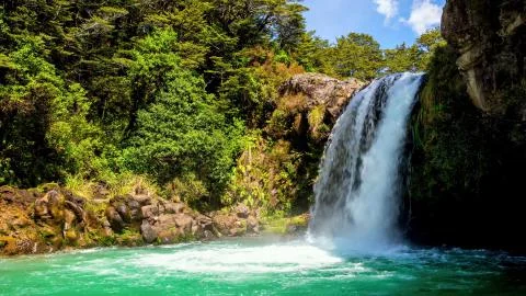 Small waterfall on a small mountain Stock Photos
