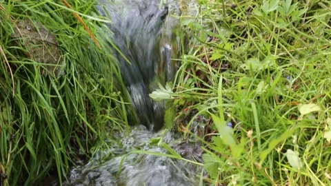 Small waterfall on a stream in autumn Stock Footage 160760512