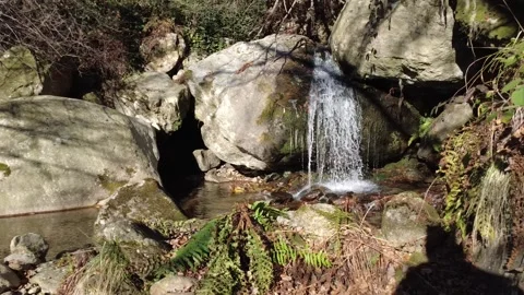 A small waterfall on the stream. Stock Footage 326924776