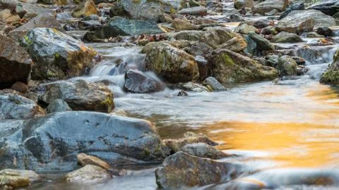 A small waterfall sunset Stock Photos
