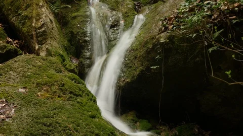 Small Waterfall timelapse with long exposure Stock Footage 93811355