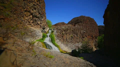 Small Waterfall Wide Stock Footage 25706704