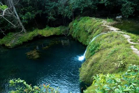 Small waterfall in a wild Stock Photos
