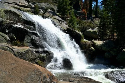 Small waterfall in Yosemite National Park, California, USA Stock Photos
