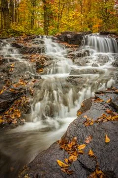 Small waterfalls in the fall Stock Photos