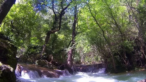 Small waterfalls Stock Footage 98680071