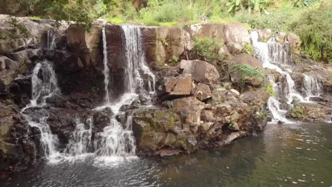 Small waterfalls Mauritius Stock Footage 300185783