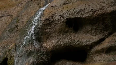 Small waterfalls in a mountain gorge, slow motion Stock Footage 171639509