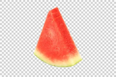 Small watermelon cut into triangles isolated on white backgroung. Stock Photos