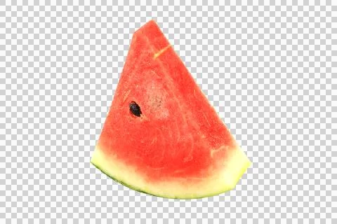 Small watermelon cut into triangles isolated on white backgroung. Stock Photos