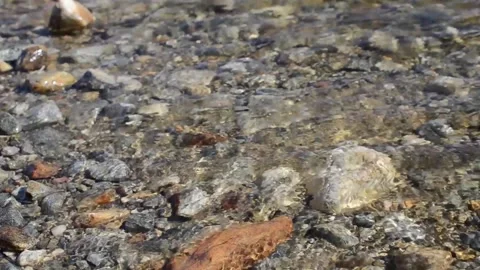Small wave with crystal clear lake wave Stock Footage 140623088
