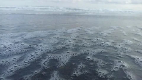 Small wave on sand beach for opening video, text space. Stock Footage 243328007