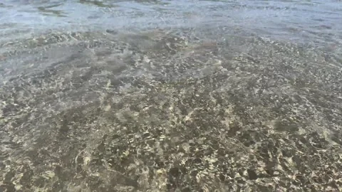 Small wave, Soft wave on sand beach, text space. sandy beach, Ocean Wave On Sand Stock Footage 224245485