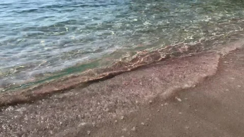 Small wave, Soft wave on sand beach for opening video, Ocean Wave On Sandy Beach 스톡 동영상 231295002