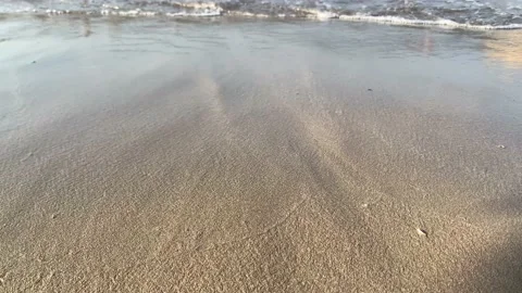 Small wave, Soft wave on sand beach for opening video, text space. white sand Stock Footage 236549208