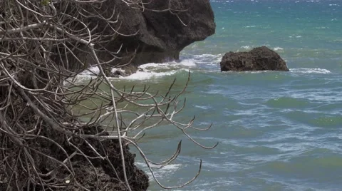 Small Waves and Big Rocks in 4K Stock Footage 67425448