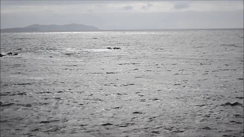 Small Waves and Water Flowing of an Open Ocean in the Sea Coast of Ireland Stock Footage 77838310