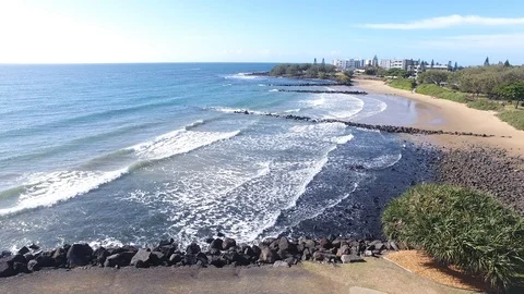 Small Waves Bargara Beach Queensland Australia Stock Footage 89249913