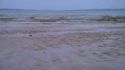 Small waves on the beach Stock Footage 80427196