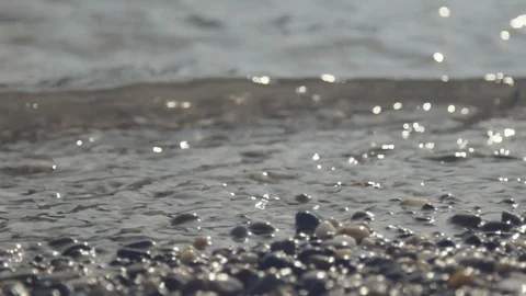 Small waves on the beach Stock Footage 98301559