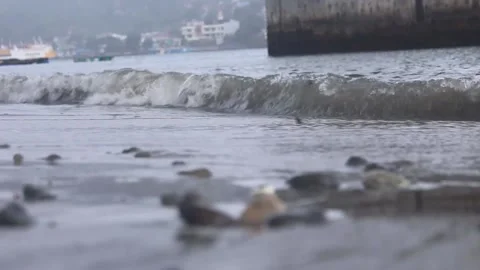 Small waves on the beach Stock Footage 205167883