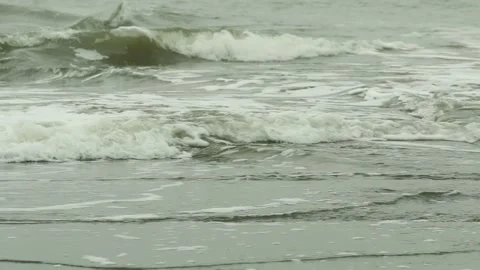 Small waves on a beach of the North Sea Stock Footage 154477345