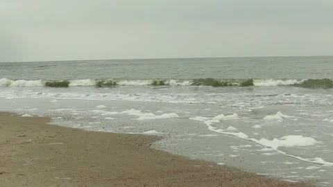 Small waves on a beach of the North Sea Stock Footage 154481382