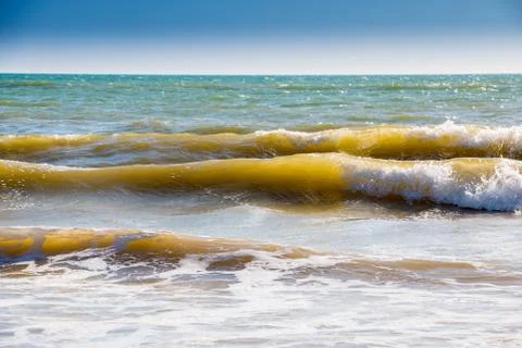 Small waves at the beach of Spain 库存照片