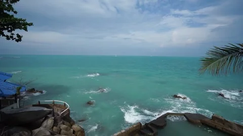 Small Waves By The Beautiful Sea Stock Footage 244883575