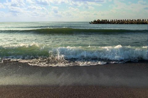 Small waves at Black sea Stock Photos