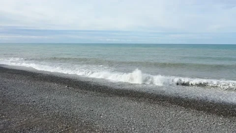 Small waves on the Black Sea, view from a drone Stock Footage 151460618