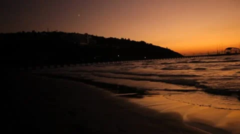 Small waves breaking at shore. Stock Footage 8963260