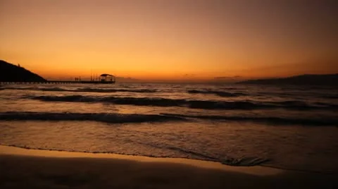 Small waves breaking at shore. Stock Footage 8963261