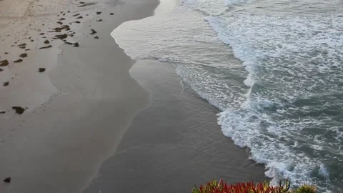 Small waves in a Cantabrian beach near Ribadeo, Spain Stock Footage 290982253