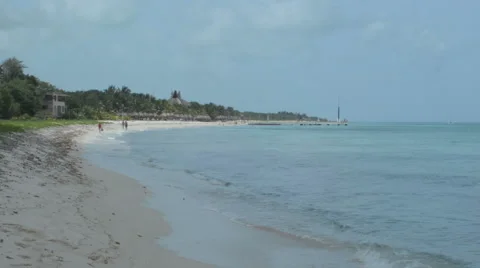 Small waves on Caribbean Beach Stock Footage 46621306