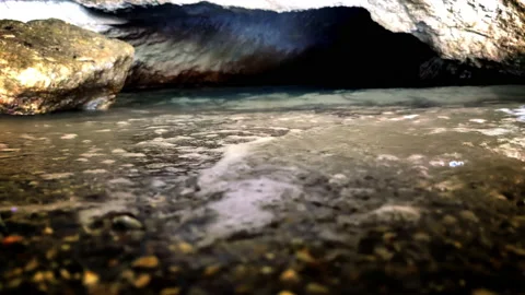 Small waves in cave Stock Footage 165208266
