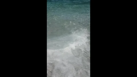 Small waves in clear blue sea. Sea beach landscape. Stock Footage 316920473