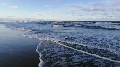 Small waves close up at beach Stock Footage 171547184