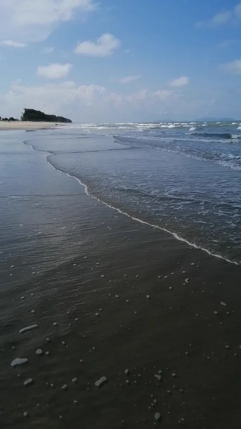 Small waves close up at beach Stock Footage 171969102